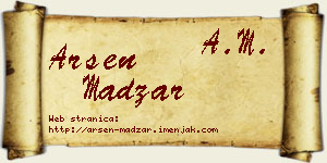 Arsen Madžar vizit kartica